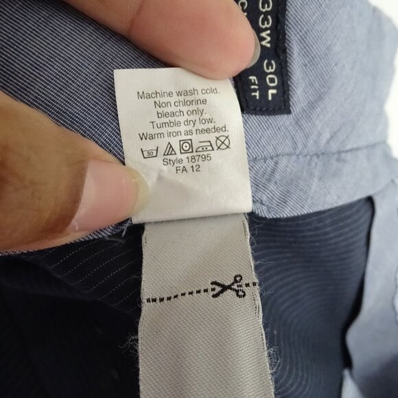 J Crew Classic Fit Blue Pinstripe Dress Pants Men Size 33 x 30 Cotton Work - Picture 8 of 13